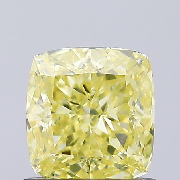 0.81ct Cushion Modified Fancy Intense Yellow VS1