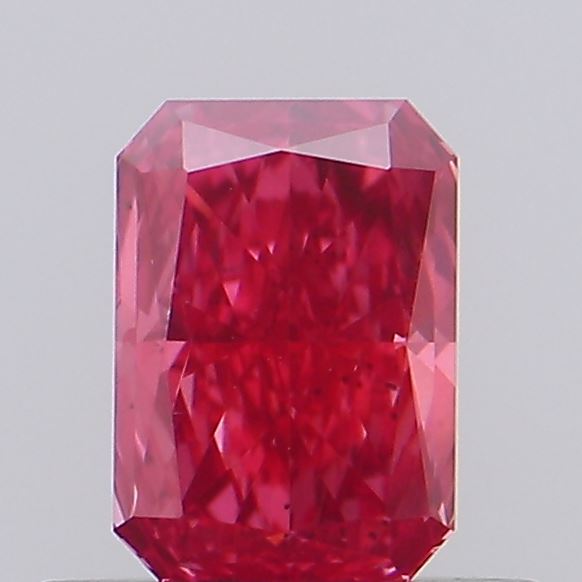 0.41ct Radiant Fancy Vivid Purplish Red VS2