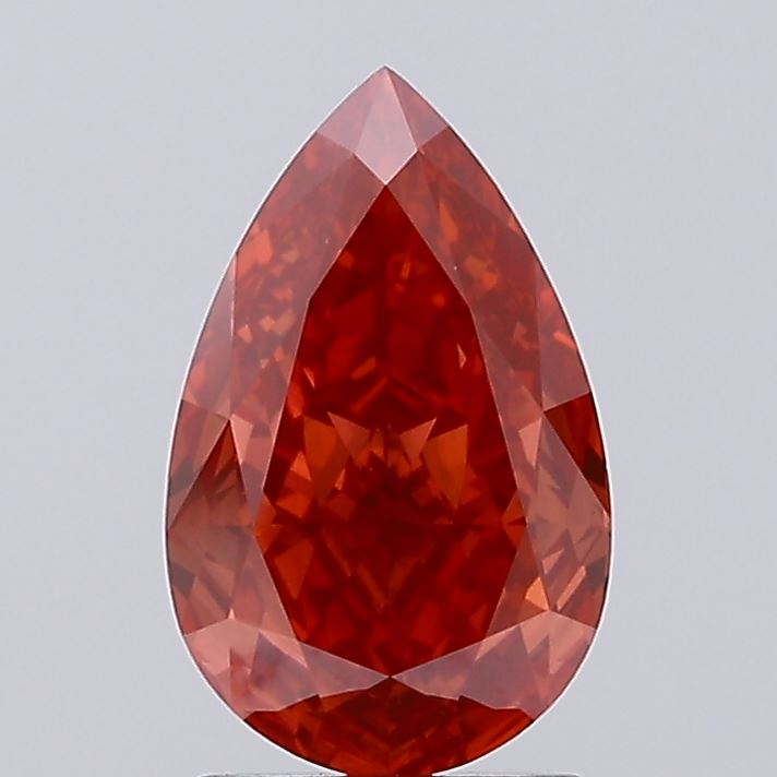 2.11ct Pear Fancy Vivid Red VS1