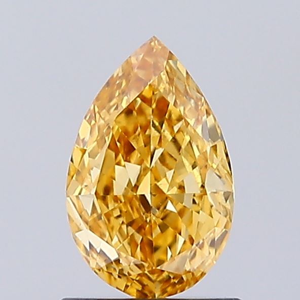 0.83ct Pear Fancy Vivid Orange VS1