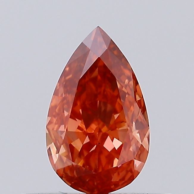 0.48ct Pear Fancy Vivid Orange VS1