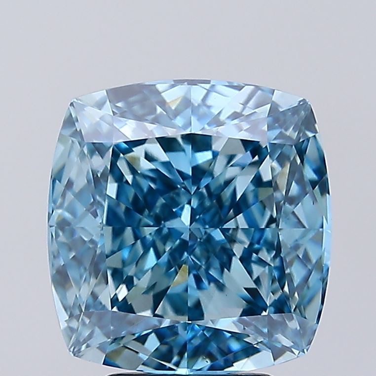 4.54ct Cushion Modified Fancy Vivid Blue VS1