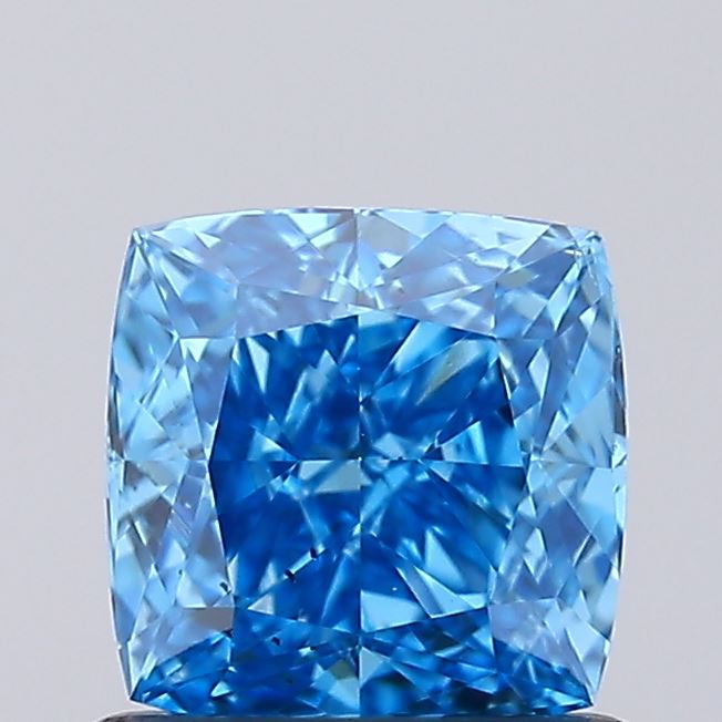 0.91ct Cushion Modified Fancy Vivid Blue VS2
