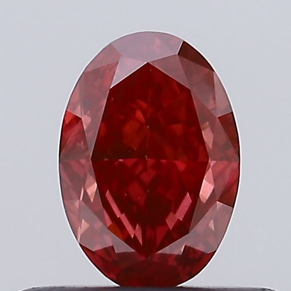 0.41ct Oval Fancy Vivid Red VS2