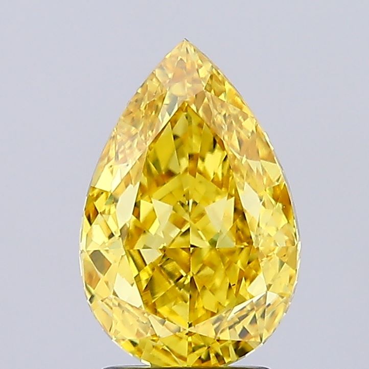 2.7ct Pear Fancy Vivid Yellow VS1