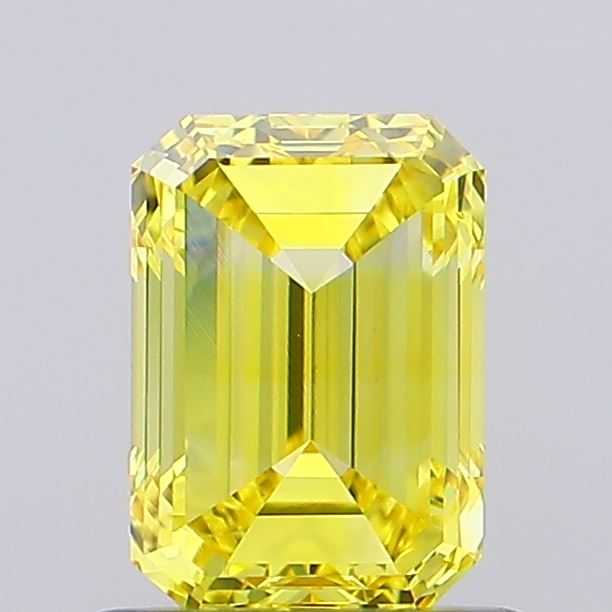 0.95ct Emerald Fancy Vivid Yellow VS1