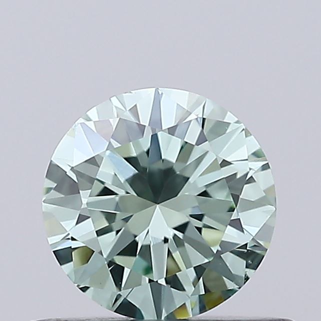 0.39ct Round Fancy Intense Green VS2