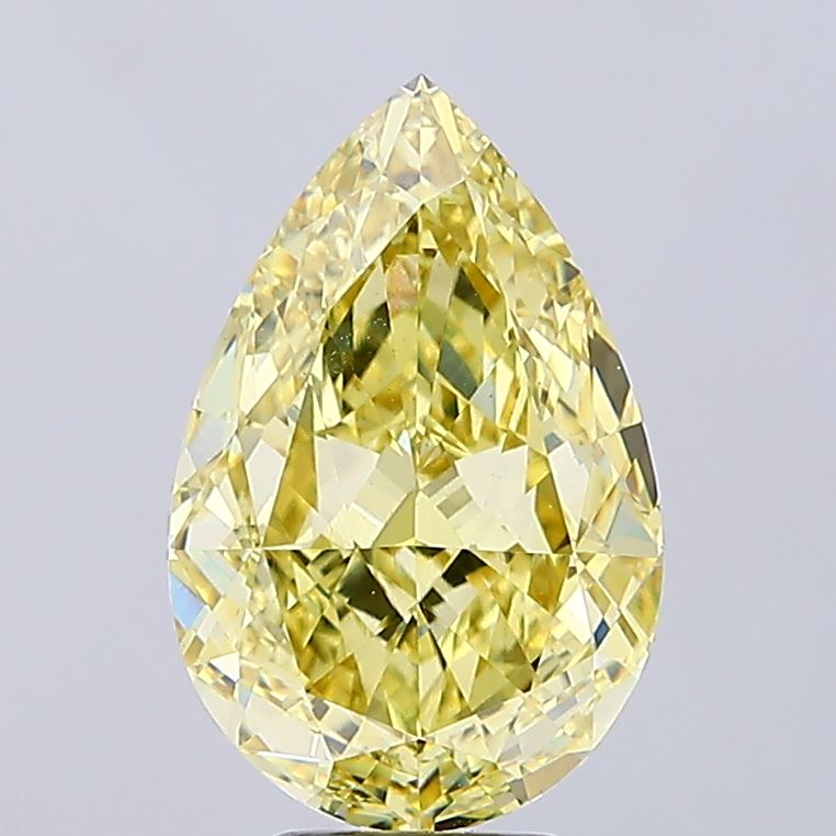 7.55ct Pear Fancy Intense Yellow VS1