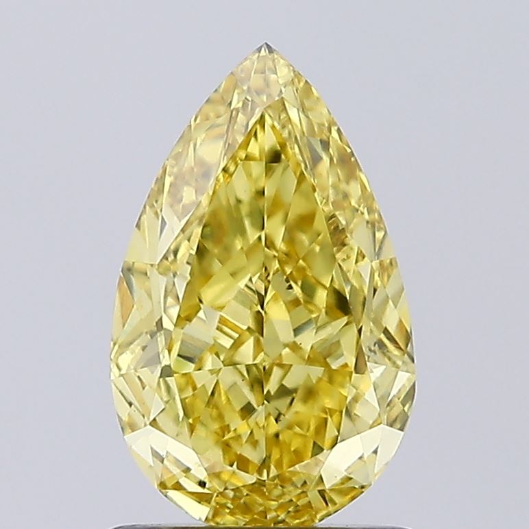 1.32ct Pear Fancy Vivid Yellow VS1