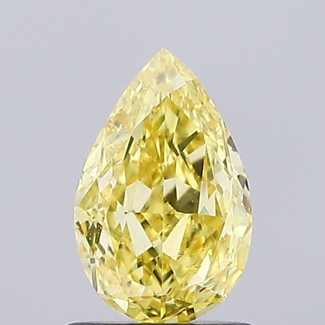 0.77ct Pear Fancy Vivid Yellow VS1