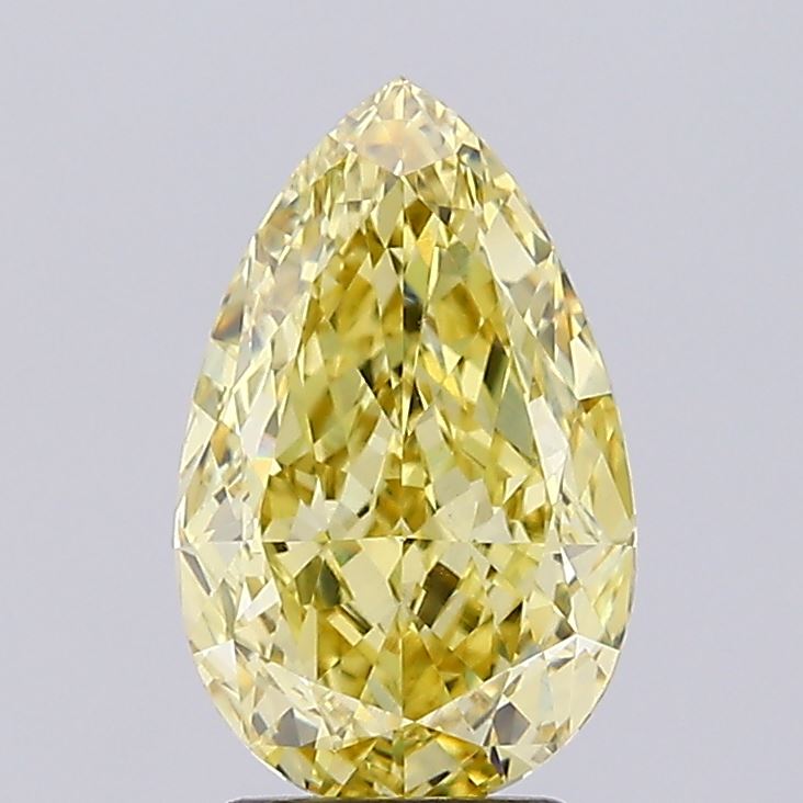 3.2ct Pear Fancy Intense Yellow VS1