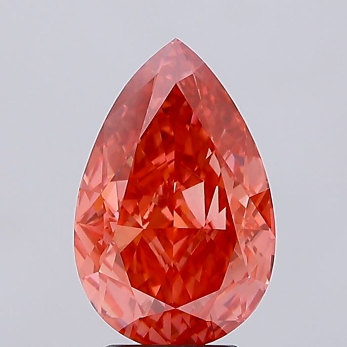 4.3ct Pear Fancy Vivid Red VS1