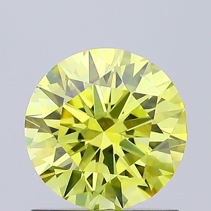 0.99ct Round Fancy Vivid Yellow VS2