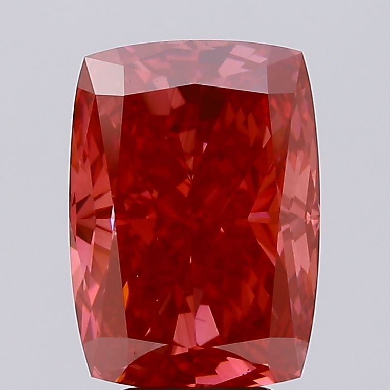 5.4ct Cushion Fancy Vivid Red VS1