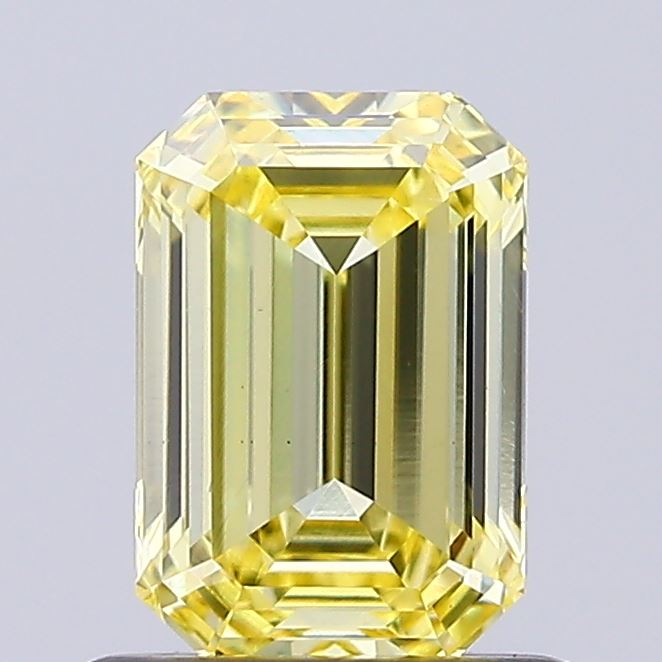 0.88ct Emerald Fancy Intense Yellow VVS2