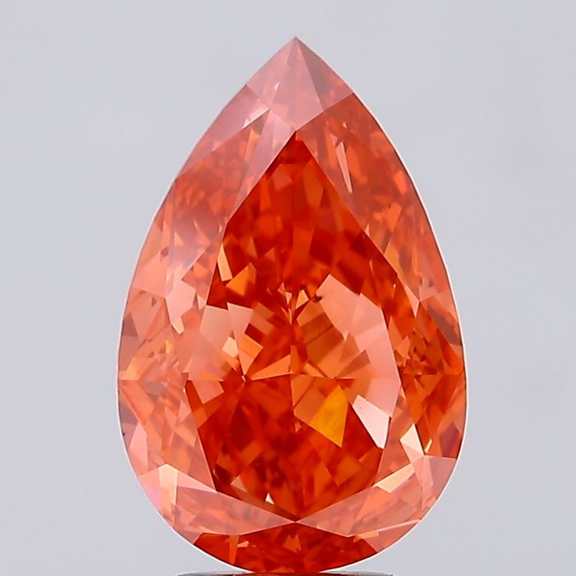 5.55ct Pear Fancy Vivid Red VS1