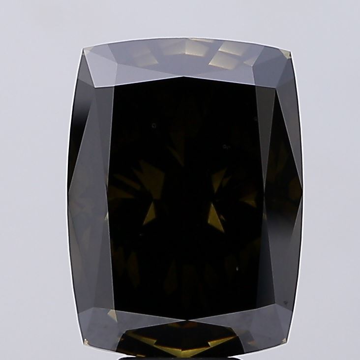 11.1ct Cushion Fancy Vivid Black VS2
