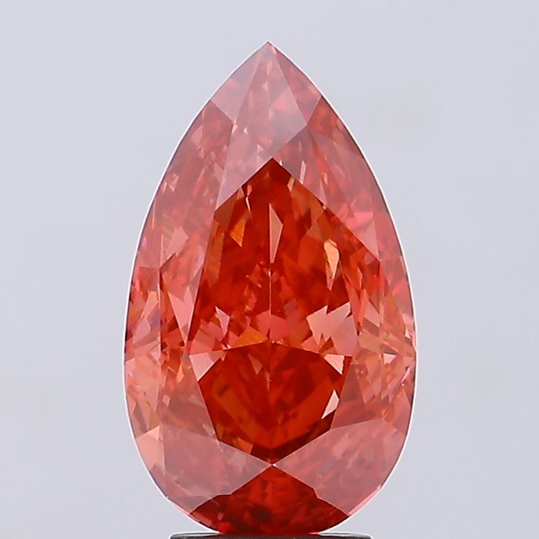 5.06ct Pear Fancy Intense Red VS2