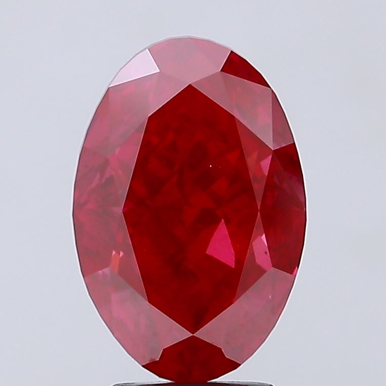 5.1ct Oval Fancy Vivid Red VS1