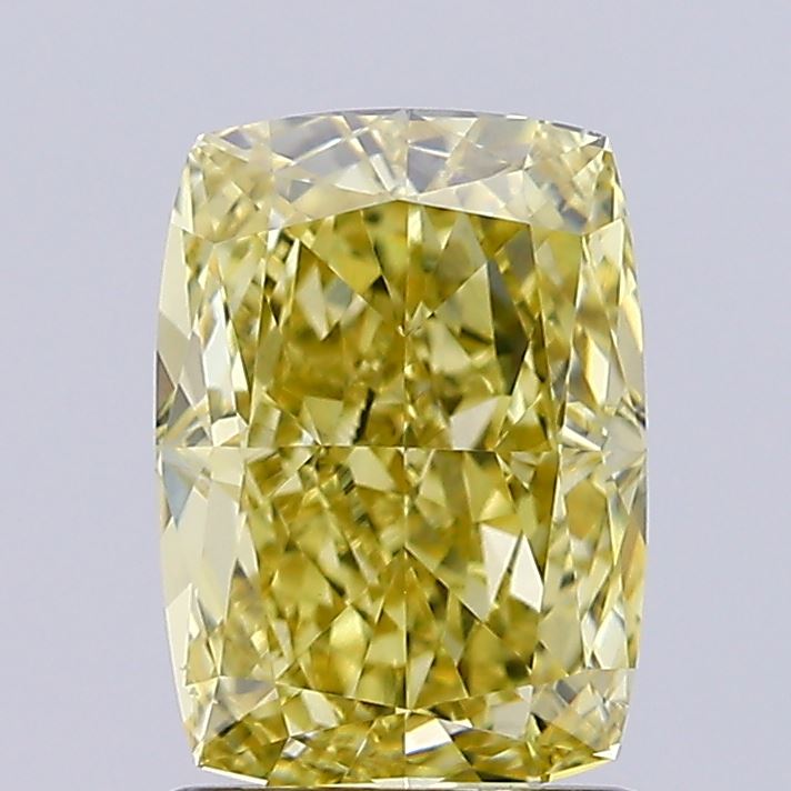 1.65ct Cushion Fancy Intense Greenish Yellow VS1