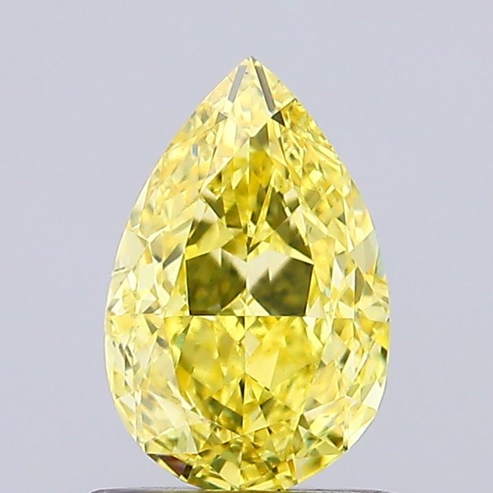 0.83ct Pear Fancy Vivid Yellow VS1
