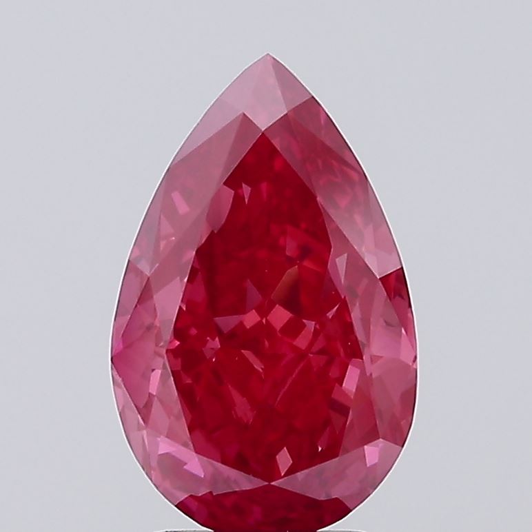 3ct Pear Fancy Vivid Red VS1