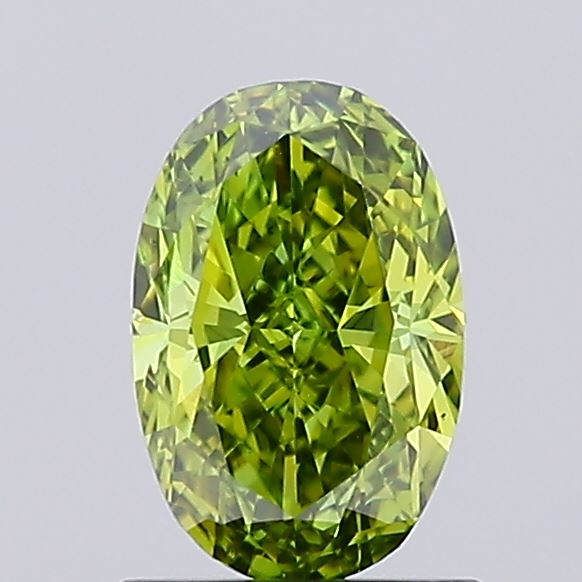 1.01ct Oval Fancy Vivid Grayish Green VS1