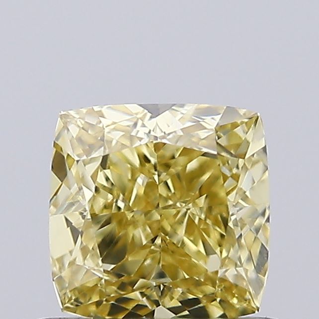 0.57ct Cushion Modified Fancy Intense Yellow VS1