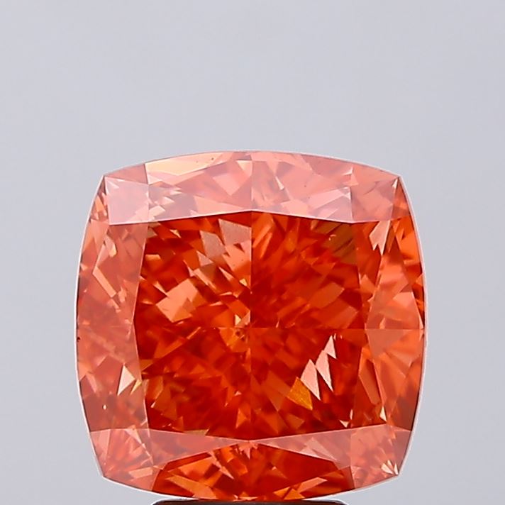 6.35ct Cushion Modified Fancy Vivid Red VS1