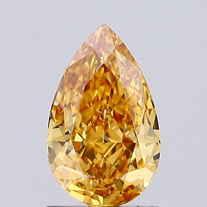1.08ct Pear Fancy Intense Orange VVS2