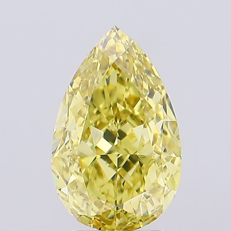 3.3ct Pear Fancy Intense Yellow VS1