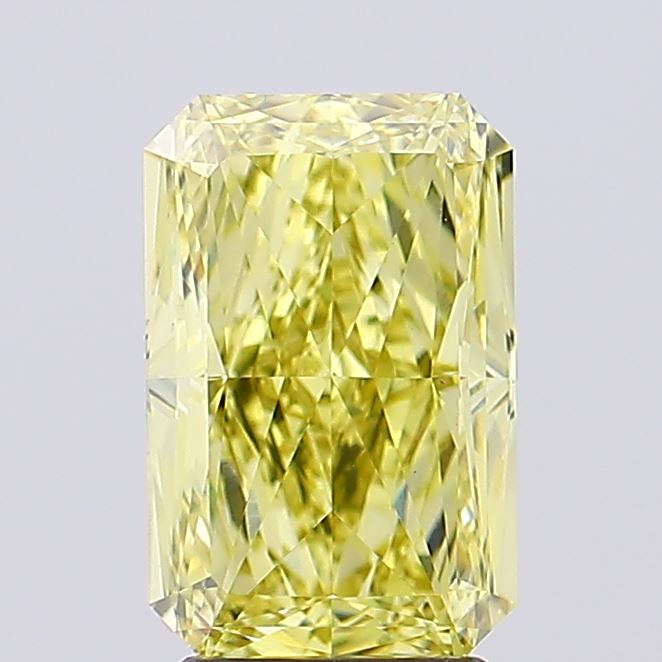 3.3ct Radiant Fancy Intense Greenish Yellow VS1