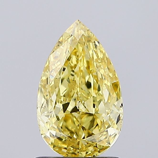 1ct Pear Fancy Vivid Yellow VS2