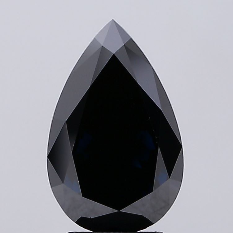 3.57ct Pear Fancy Vivid Black VS1