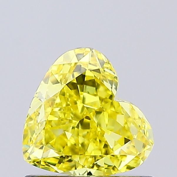 0.7ct Heart Fancy Vivid Yellow VVS2