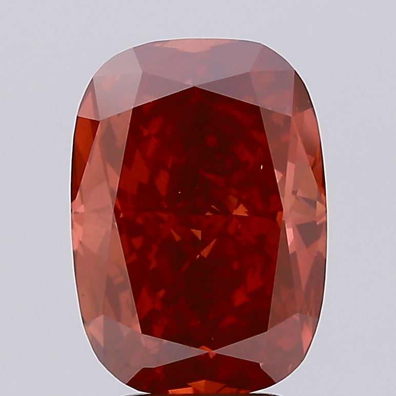 5.1ct Cushion Fancy Vivid Red VS1