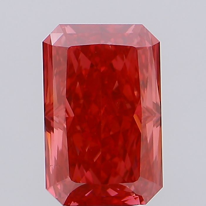 5.54ct Radiant Fancy Intense Red VS2