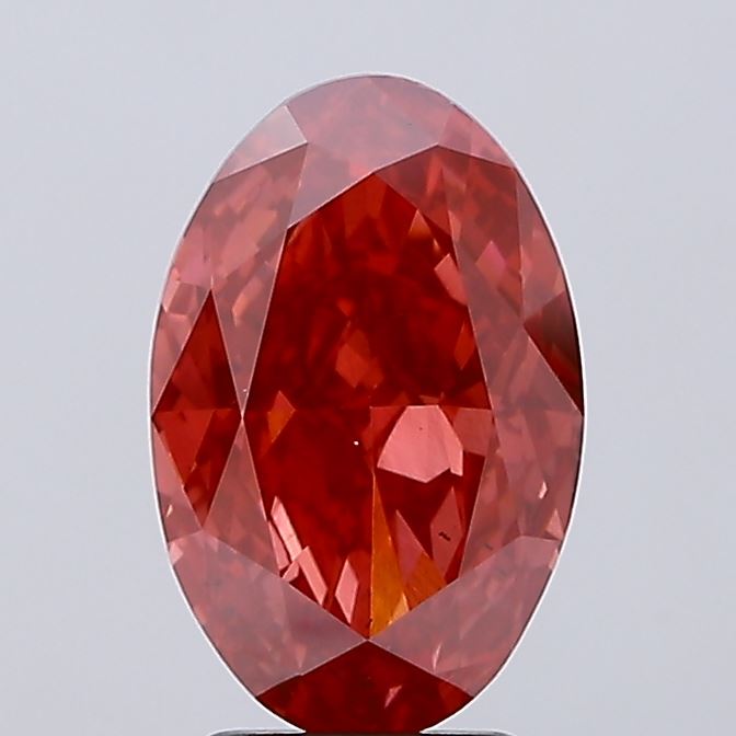 4ct Oval Fancy Vivid Red VS1