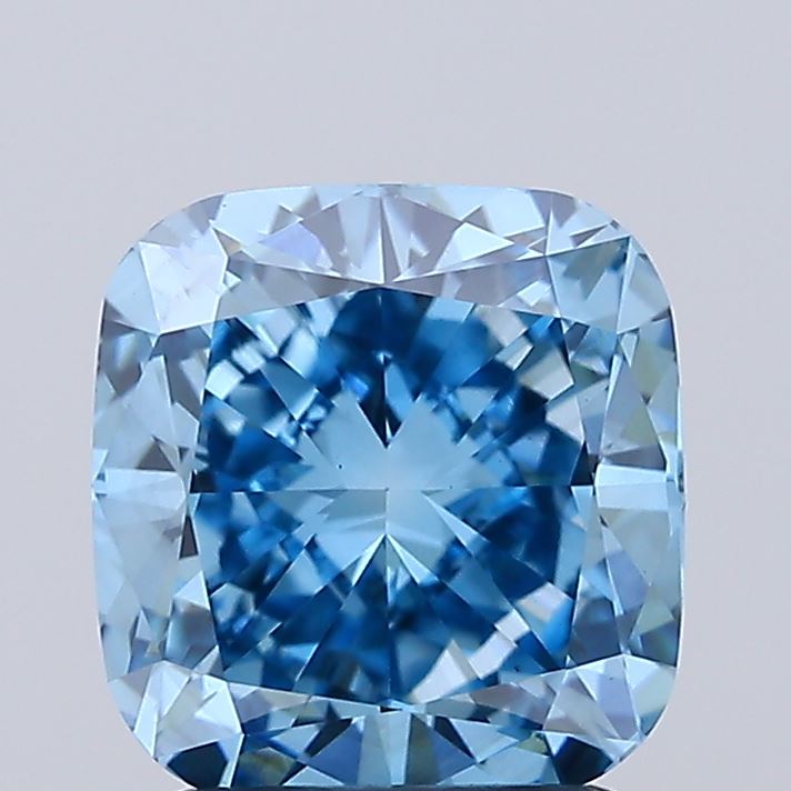 2.09ct Cushion Modified Fancy Vivid Blue VS1