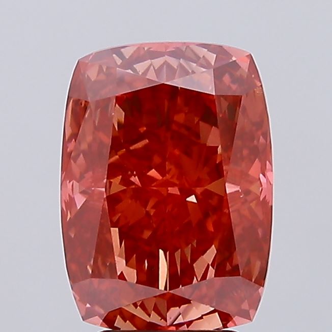 5.01ct Cushion Fancy Vivid Red VS1