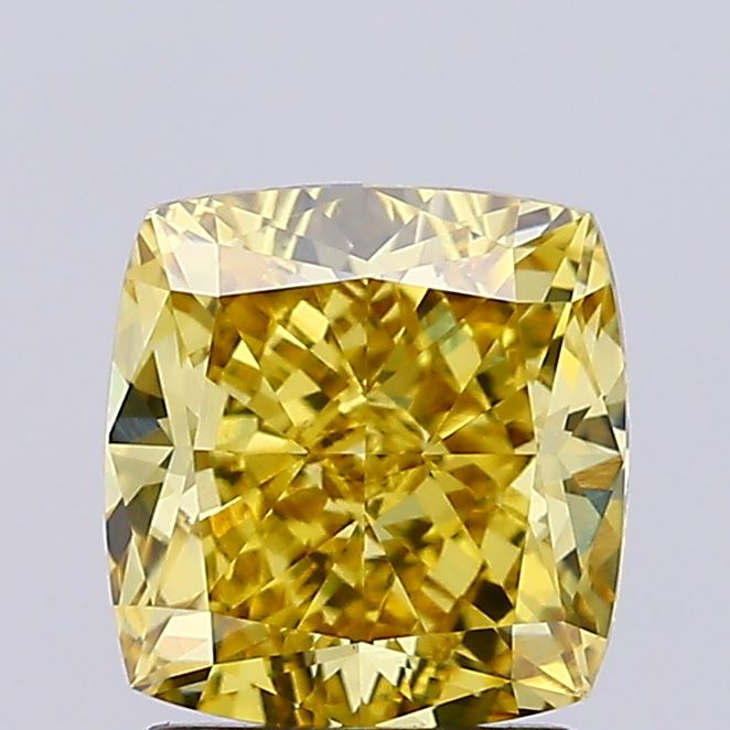 1.95ct Cushion Modified Fancy Intense Yellow VS1