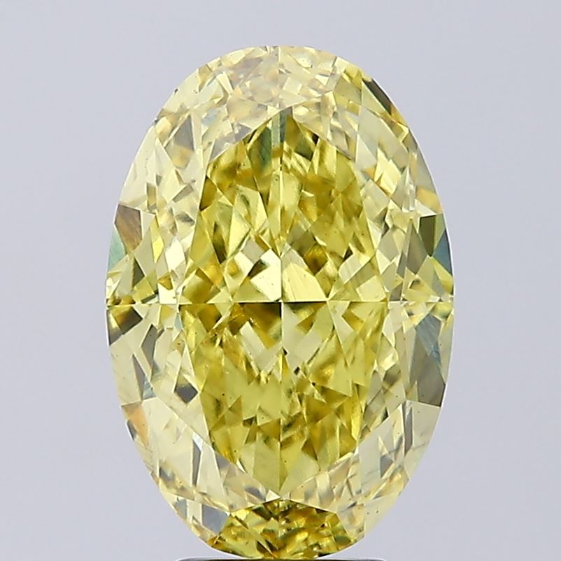7.1ct Oval Fancy Vivid Yellow VS1