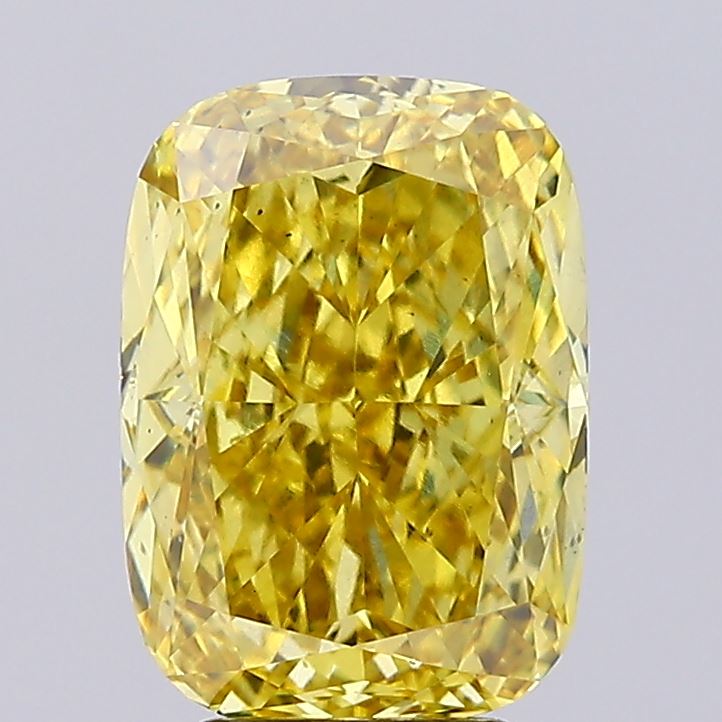 5.25ct Cushion Fancy Vivid Brownish Yellow VS2