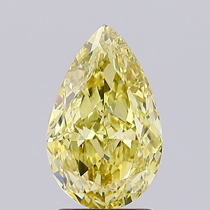 2.05ct Pear Fancy Intense Yellow VS1
