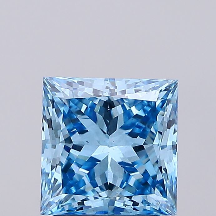 2ct Princess Fancy Vivid Blue VS2