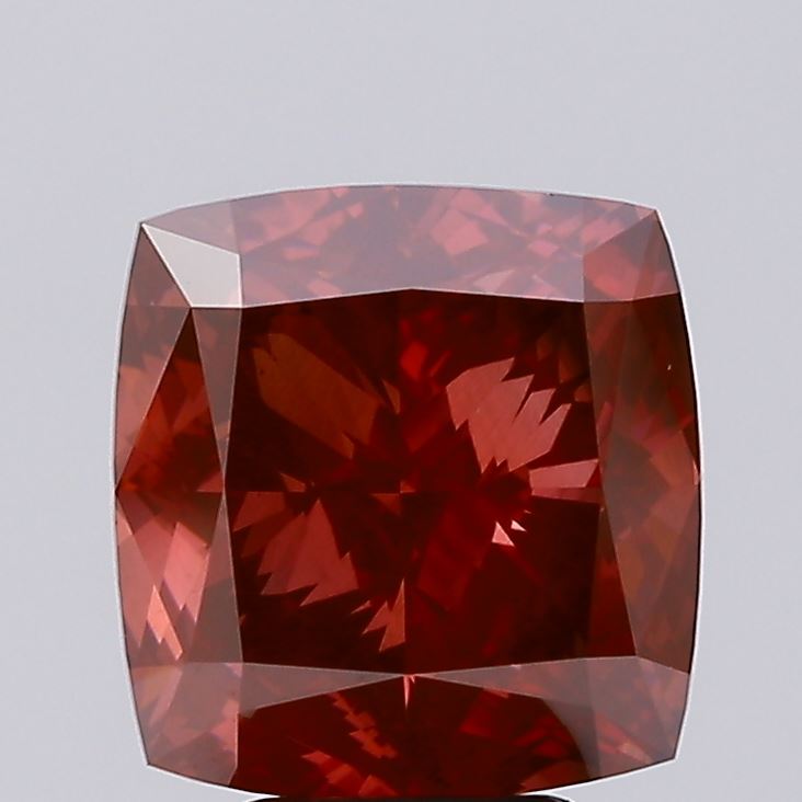 5.33ct Cushion Modified Fancy Vivid Red VS2