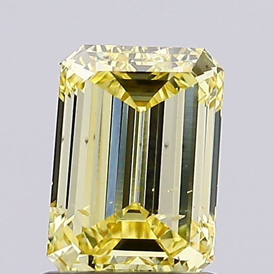 0.94ct Emerald Fancy Intense Yellow VS2