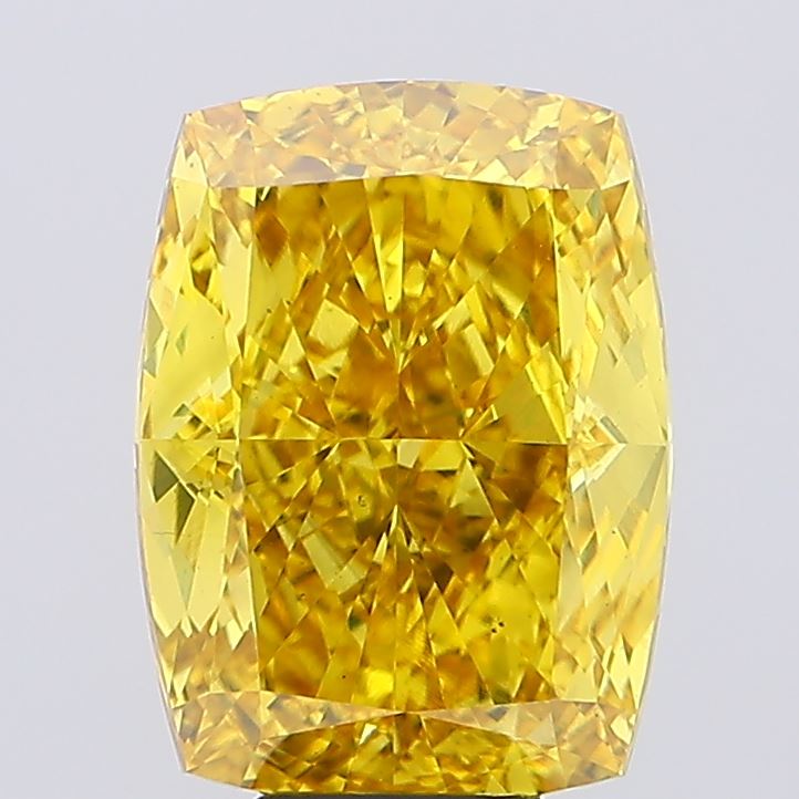 10ct Cushion Fancy Vivid Yellow VS1