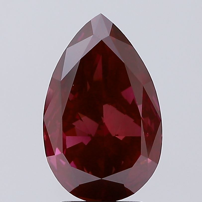 4ct Pear Fancy Vivid Red VS1