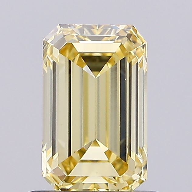 0.7ct Emerald Fancy Intense Yellow VS1
